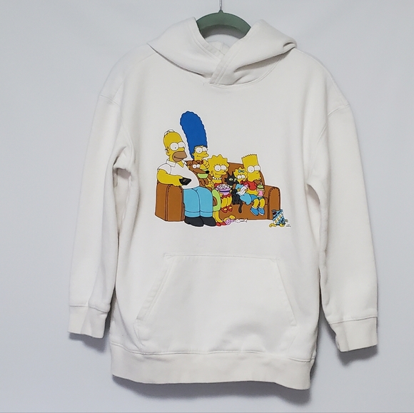 The Simpsons white long sleeve pullover hoodie sweatshirt X-Large XL - Picture 1 of 3